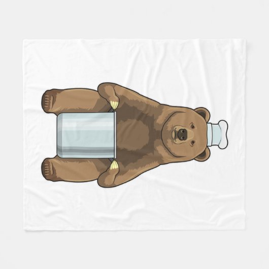 Beer als Cook met kookpot Fleece Deken (Voorkant (Horizontaal))
