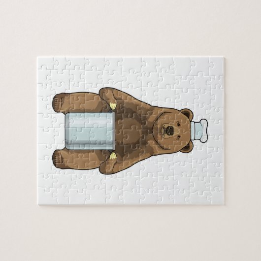 Beer als Cook met kookpot Legpuzzel (Horizontaal)