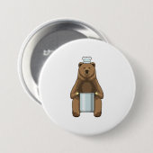 Beer als Cook met kookpot Ronde Button 7,6 Cm (Voorkant /achterkant)