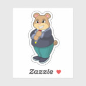 Beer als Groom met Suit Sticker (Vel)