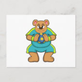 Beer als handballspeler met handbal briefkaart (Voorkant)