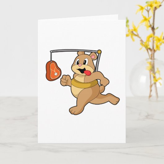 Beer als hardloper kaart (Gele Bloem)