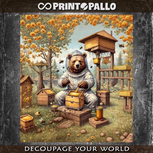 Beer als imker met zijn bijen tissuepapier