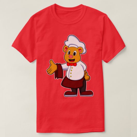 Beer als kok met een Chefs pet T-shirt (Design voorkant)