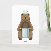 Beer als kok met kookpot kaart (Achterkant)