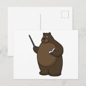 Beer als leraar met boek en aanwijsstok briefkaart (Voorkant / Achterkant)