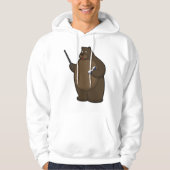 Beer als leraar met boek en wijzer hoodie (Voorkant)