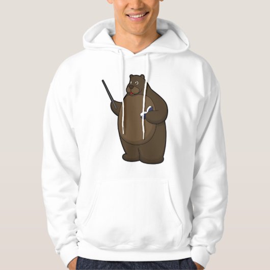 Beer als leraar met boek en wijzer hoodie (Voorkant)
