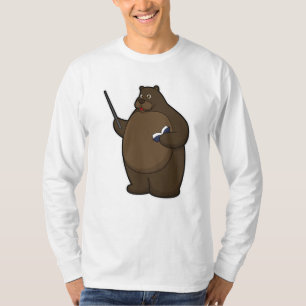 Beer als leraar met boek en wijzer t-shirt