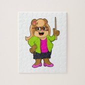 Beer als leraar met bril legpuzzel (Verticaal)