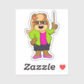 Beer als leraar met bril sticker (Vel)