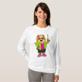 Beer als leraar met bril t-shirt (Voorkant volledig)