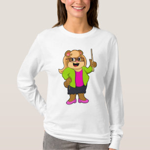 Beer als leraar met bril t-shirt