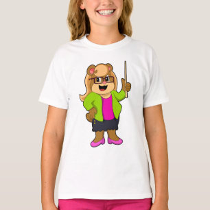 Beer als leraar met bril t-shirt