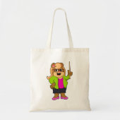 Beer als leraar met bril tote bag (Voorkant)