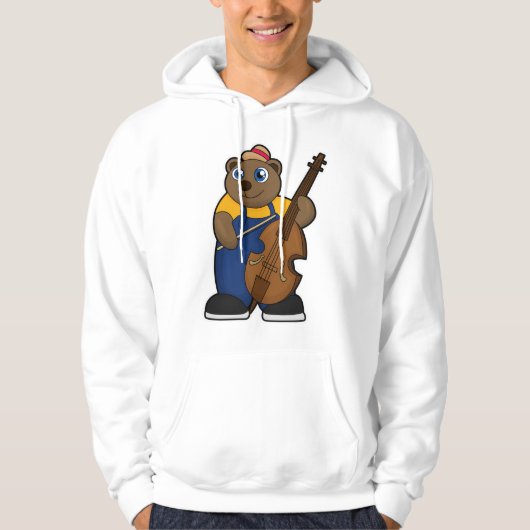 Beer als muzikant met gitaar hoodie (Voorkant)