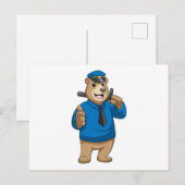 Beer als politieagent met politiehoed briefkaart (Voorkant / Achterkant)