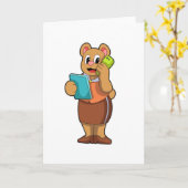 Beer als secretaresse bij telefoongesprek kaart (Gele Bloem)