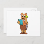 Beer als Secretaris bij Vraag met Telefoon Briefkaart (Voorkant / Achterkant)