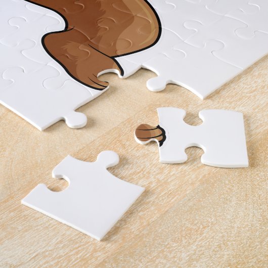 Beer als secretaris met telefoon legpuzzel (Zijkant)