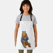 Beer als secretaris met telefoon schort (Insitu)