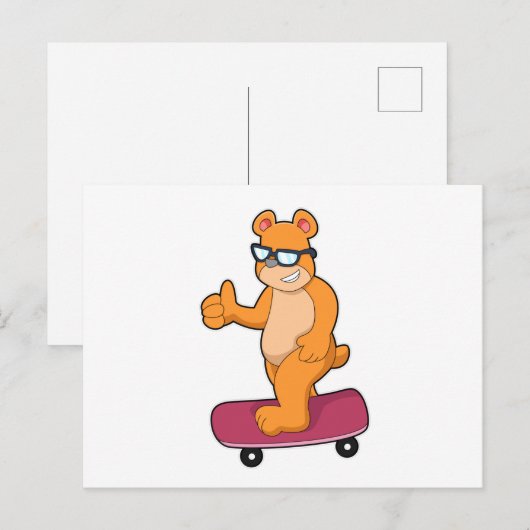 Beer als Skater met Skateboard Briefkaart (Voorkant / Achterkant)