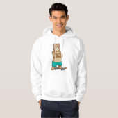 Beer als Skater met Skateboard Hoodie (Voorkant volledig)