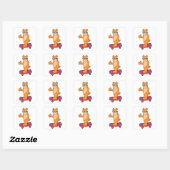 Beer als Skater met Skateboard Vierkante Sticker (Vel)