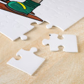 Beer als Skier met skiën Legpuzzel (Zijkant)