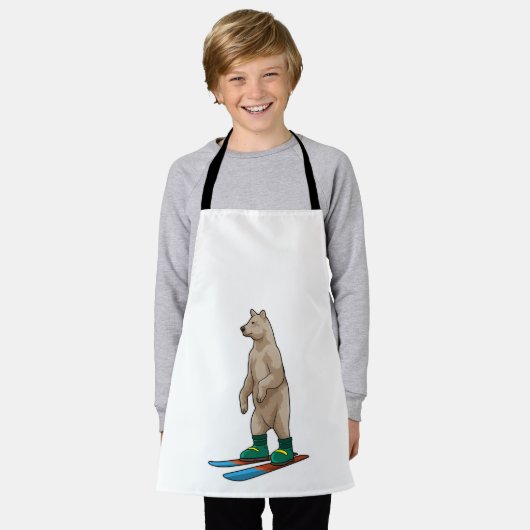 Beer als Skier met skiën Schort (Gedragen)