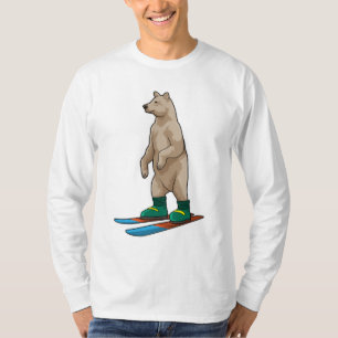 Beer als Skier met skiën T-shirt