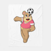 Beer als Voetbalspeler met Soccer.PNG Fleece Deken (Voorkant)