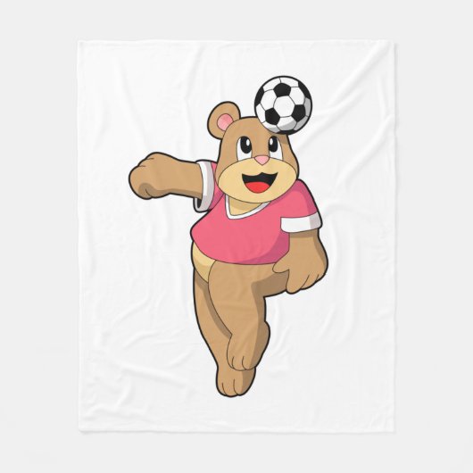 Beer als Voetbalspeler met Soccer.PNG Fleece Deken (Voorkant)