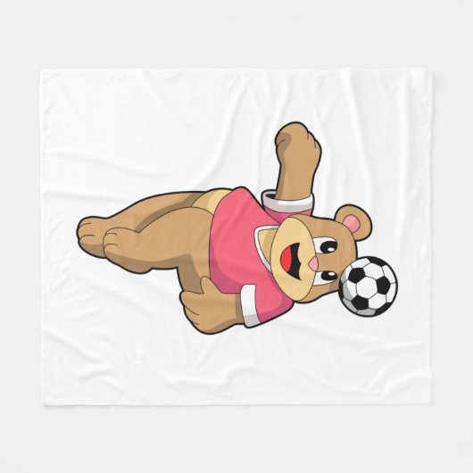 Beer als Voetbalspeler met Soccer.PNG Fleece Deken (Voorkant (Horizontaal))