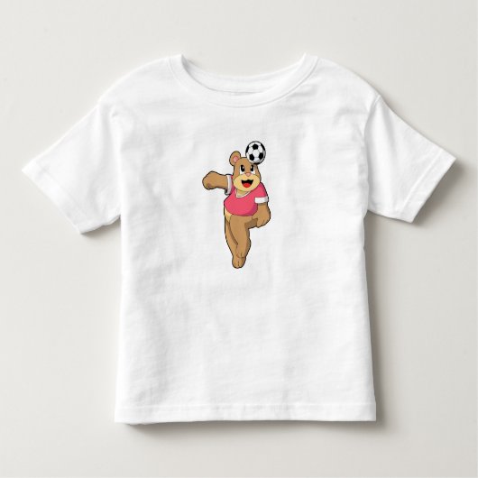 Beer als Voetbalspeler met Soccer.PNG Kinder Shirts (Voorkant)