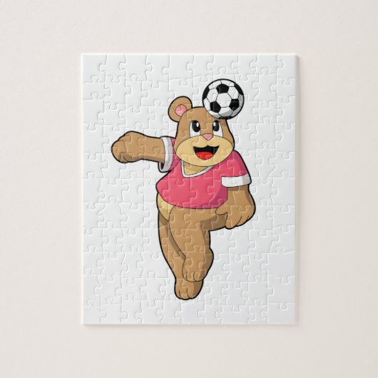 Beer als Voetbalspeler met Soccer.PNG Legpuzzel (Verticaal)