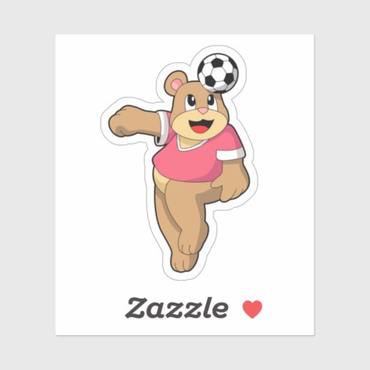 Beer als Voetbalspeler met Soccer.PNG Sticker (Vel)