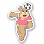 Beer als Voetbalspeler met Soccer.PNG Sticker (Voorkant)
