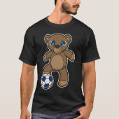 Beer als Voetbalspeler met Voetbal T-shirt (Voorkant)