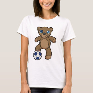 Beer als Voetbalspeler met Voetbal T-shirt