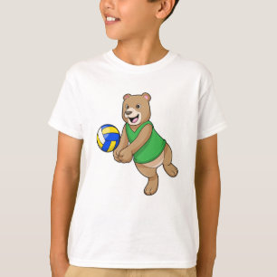 Beer als volleybalspeler met volleybal t-shirt