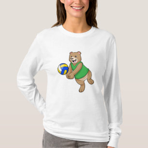 Beer als volleybalspeler met volleybal t-shirt