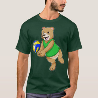 Beer als volleybalspeler met volleybal t-shirt