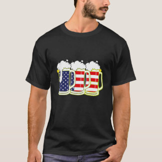 Beer American Flag 4 juli Man Women Merica vs T-shirt