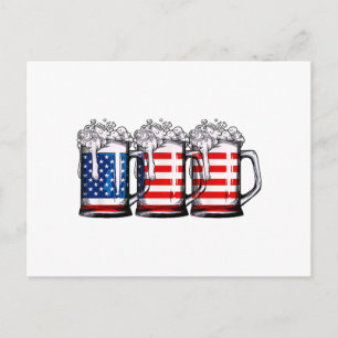 Beer American Flag 4 juli Mannen Women Merica Dr. Feestdagenkaart