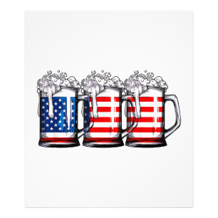 Beer American Flag 4 juli Mannen Women Merica Dr. Foto Afdruk