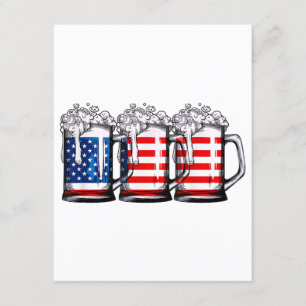 Beer American Flag 4 juli Mannen Women Merica Dr. Informatiekaartje