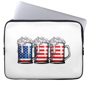 Beer American Flag 4 juli Mannen Women Merica Dr. Laptop Sleeve