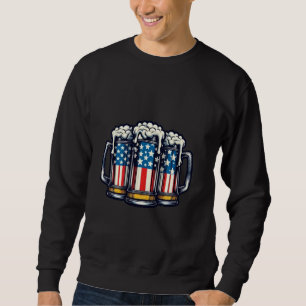 Beer American Flag 4 juli Mannen Women Merica Dr. Trui