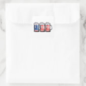 Beer American Flag 4 juli Mannen Women Merica Dr. Vierkante Sticker (Tas)